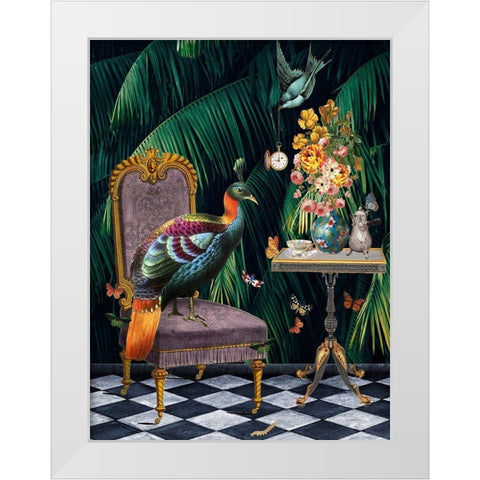 Tea Time White Modern Wood Framed Art Print by Brothers, Erika C.