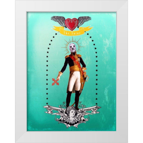 The Saint White Modern Wood Framed Art Print by Brothers, Erika C.