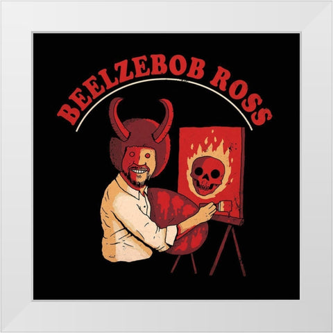 Beelzebob Ross White Modern Wood Framed Art Print by Buxton, Michael