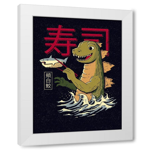 Monster Sushi White Modern Wood Framed Art Print by Buxton, Michael