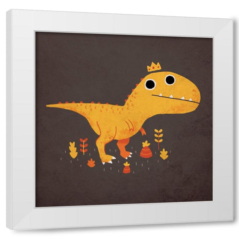 Tyrant Lizard King White Modern Wood Framed Art Print by Buxton, Michael