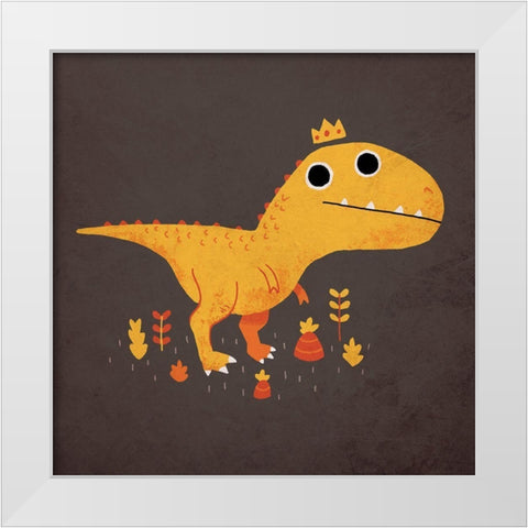 Tyrant Lizard King White Modern Wood Framed Art Print by Buxton, Michael