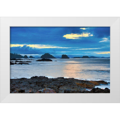 Island at Sunrise White Modern Wood Framed Art Print by Burdick, Chuck