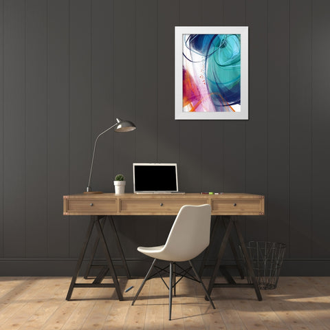 Turquoise No. 2 White Modern Wood Framed Art Print by Banerjee, Ishita