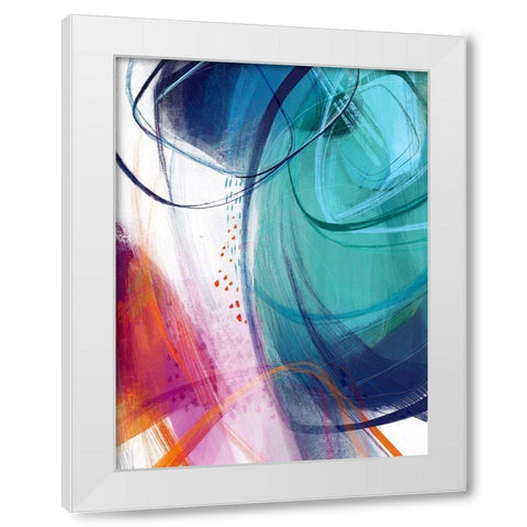 Turquoise No. 2 White Modern Wood Framed Art Print by Banerjee, Ishita