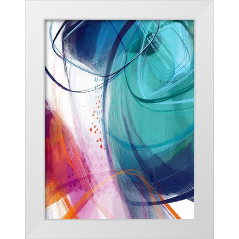 Turquoise No. 2 White Modern Wood Framed Art Print by Banerjee, Ishita