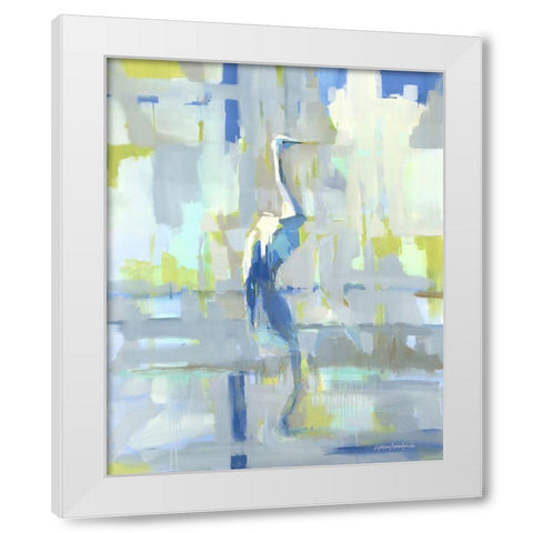 Bayou Heron White Modern Wood Framed Art Print by Broaderick, Kathleen