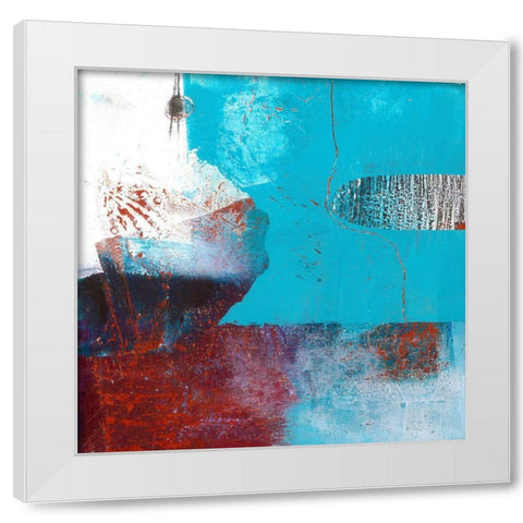 Masked Vibrations White Modern Wood Framed Art Print by Beer, Pamela K.