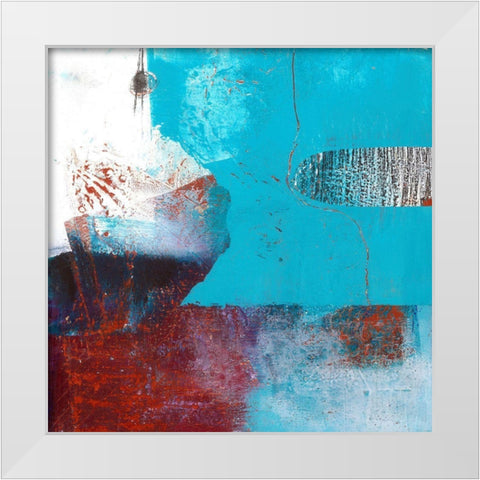 Masked Vibrations White Modern Wood Framed Art Print by Beer, Pamela K.