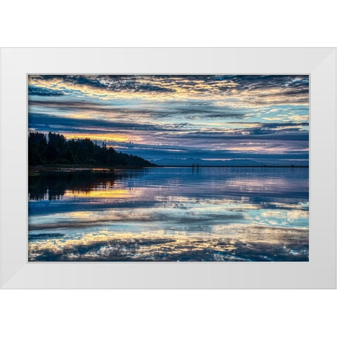 Lavender Morning White Modern Wood Framed Art Print by Burdick, Chuck