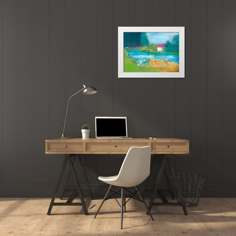 When Swan is Quiet White Modern Wood Framed Art Print by Beer, Pamela K.