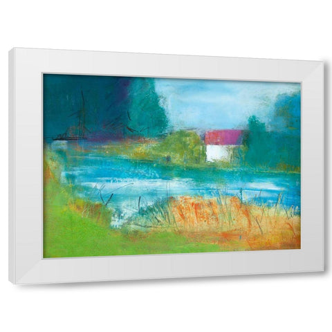 When Swan is Quiet White Modern Wood Framed Art Print by Beer, Pamela K.