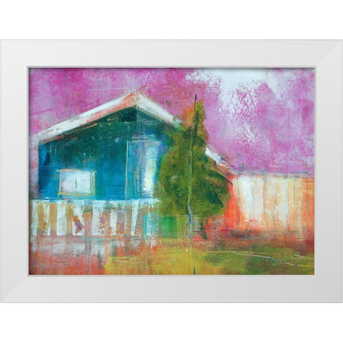 I Dream In Blue White Modern Wood Framed Art Print by Beer, Pamela K.
