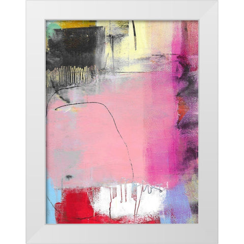 Pink Feature White Modern Wood Framed Art Print by Beer, Pamela K.