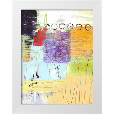 Soft Blue Feature White Modern Wood Framed Art Print by Beer, Pamela K.