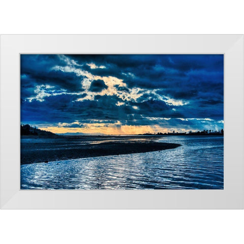 Morning Rays of Light White Modern Wood Framed Art Print by Burdick, Chuck