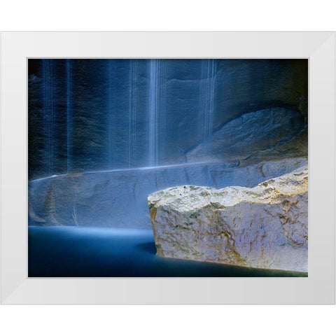 Base of Vernal Falls White Modern Wood Framed Art Print by Becia, Jim