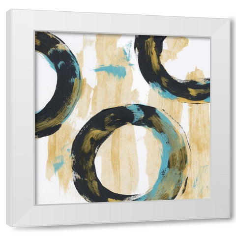 Float In Blue 1 White Modern Wood Framed Art Print by Baker, Bronwyn