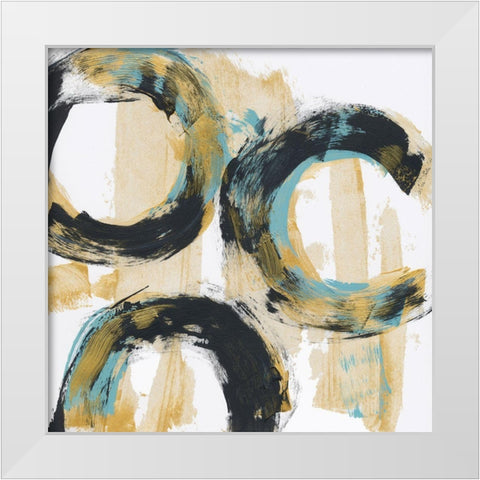 Float In Blue 2 White Modern Wood Framed Art Print by Baker, Bronwyn