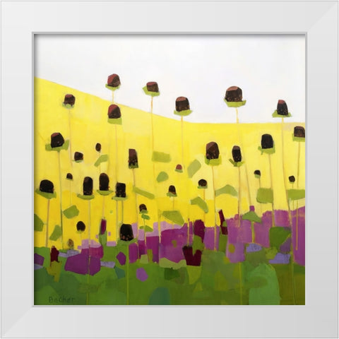 Coneflowers With Pink White Modern Wood Framed Art Print by Becker, Anne