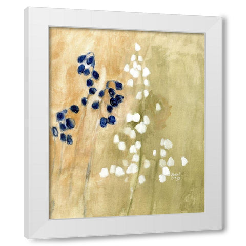 Floral with Bluebells and Snowdrops No. 1 White Modern Wood Framed Art Print by Bragg, Janel