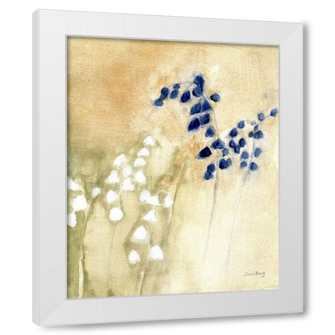 Floral with Bluebells and Snowdrops No. 2 White Modern Wood Framed Art Print by Bragg, Janel