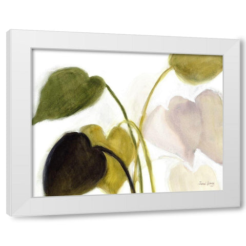 Philodendron in Rosy Greens No. 1 White Modern Wood Framed Art Print by Bragg, Janel