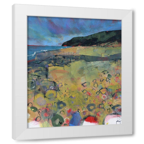 Penbryn Beach White Modern Wood Framed Art Print by Bailey, Paul