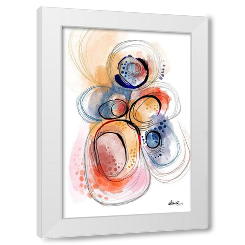 Spin White Modern Wood Framed Art Print by Banerjee, Ishita