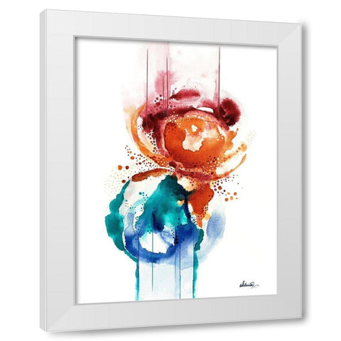 Storm Flower White Modern Wood Framed Art Print by Banerjee, Ishita