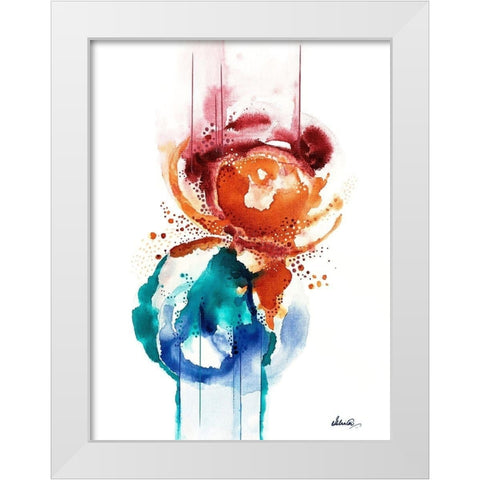 Storm Flower White Modern Wood Framed Art Print by Banerjee, Ishita