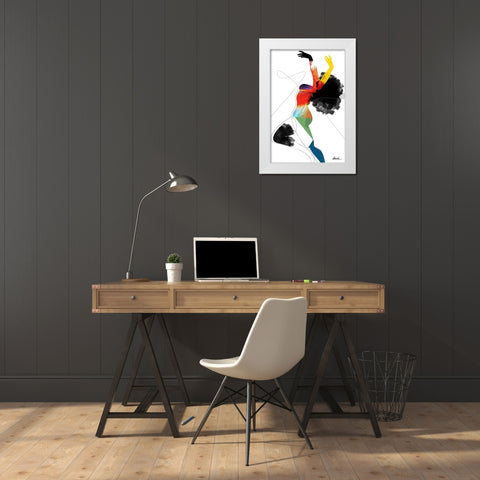 Vivid Woman - Liberated White Modern Wood Framed Art Print by Banerjee, Ishita