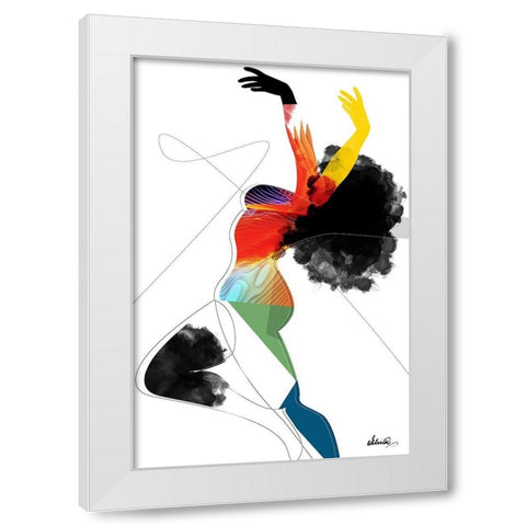 Vivid Woman - Liberated White Modern Wood Framed Art Print by Banerjee, Ishita