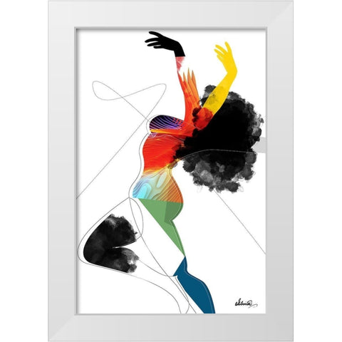 Vivid Woman - Liberated White Modern Wood Framed Art Print by Banerjee, Ishita
