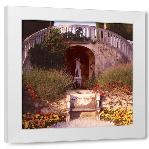 French Jardin No. 40 White Modern Wood Framed Art Print by Blaustein, Alan