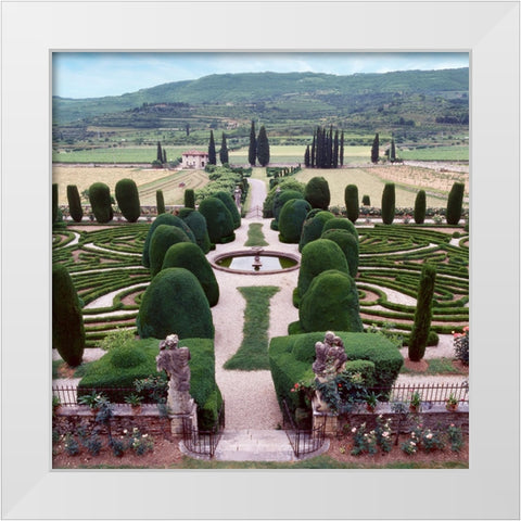 Italia Gardens No. 12 White Modern Wood Framed Art Print by Blaustein, Alan