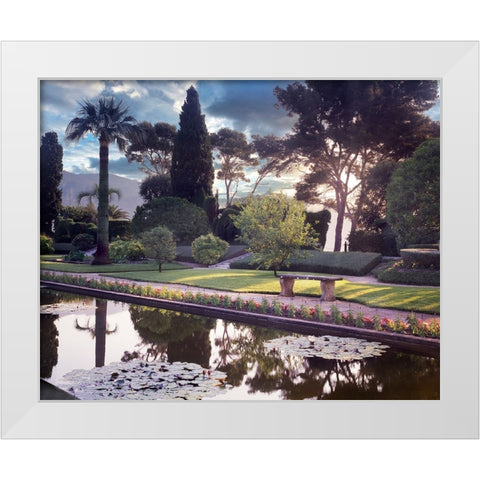 Banc de Jardin No. 32 White Modern Wood Framed Art Print by Blaustein, Alan