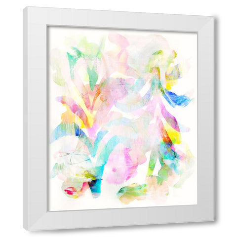 Flower and Rainbow White Modern Wood Framed Art Print by Bainbridge, Hope