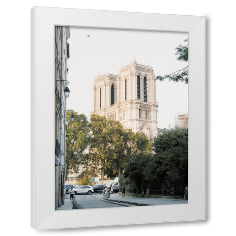 Notre Dame White Modern Wood Framed Art Print by Broadway, Krista