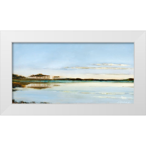 Western Lake White Modern Wood Framed Art Print by Broaderick, Kathleen