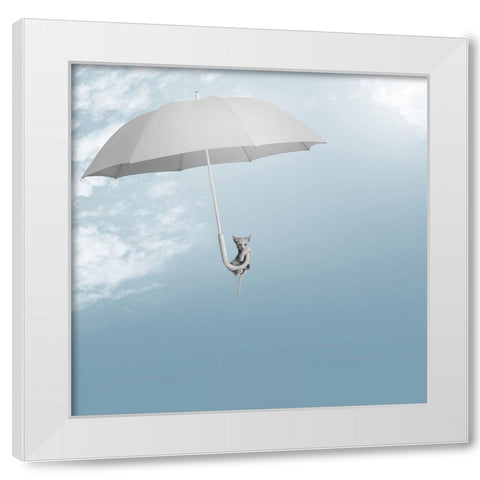 Riding The Skies White Modern Wood Framed Art Print by Bertelli, Jon