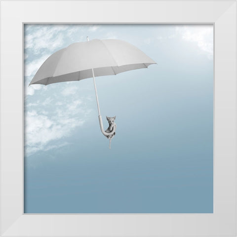 Riding The Skies White Modern Wood Framed Art Print by Bertelli, Jon