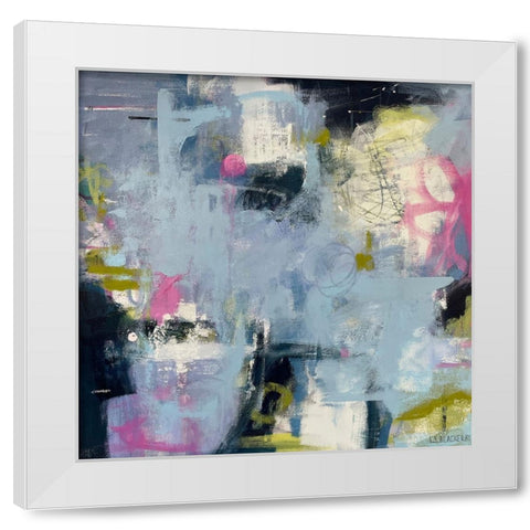 Midnight Stars White Modern Wood Framed Art Print by Blackerby, Linda S.