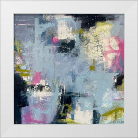 Midnight Stars White Modern Wood Framed Art Print by Blackerby, Linda S.