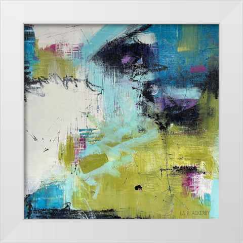 Moonrise White Modern Wood Framed Art Print by Blackerby, Linda S.