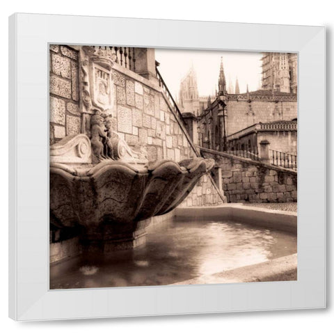 Burgos Espana White Modern Wood Framed Art Print by Blaustein, Alan