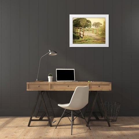 Sunday Stroll White Modern Wood Framed Art Print by Coomes, Sylvia