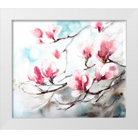 Magnolia - Spring White Modern Wood Framed Art Print by CanotStop