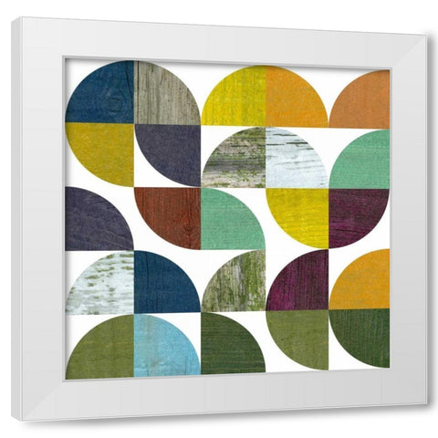 Rustic Rounds 3.0 White Modern Wood Framed Art Print by Calkins, Michelle