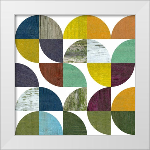 Rustic Rounds 3.0 White Modern Wood Framed Art Print by Calkins, Michelle